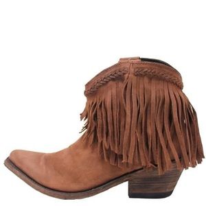 Liberty Black fringe ankle boots